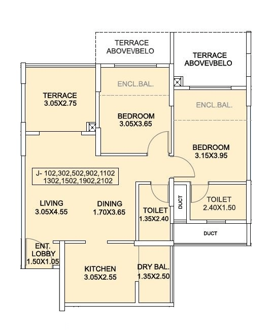 Unit plan - 819 sq.ft.