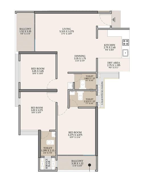Vision Altia Unit plan - 1004 sq.ft.