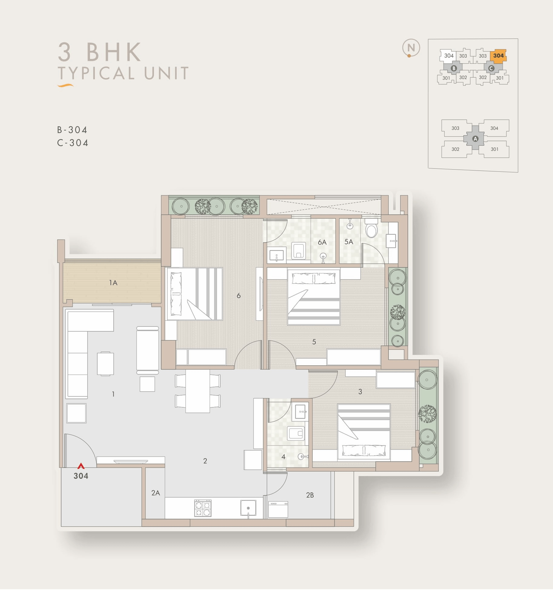 Shubham Anthem Unit plan - 962 sq.ft.