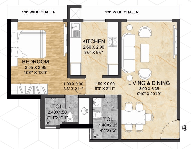 Unit plan - 546 sq.ft.