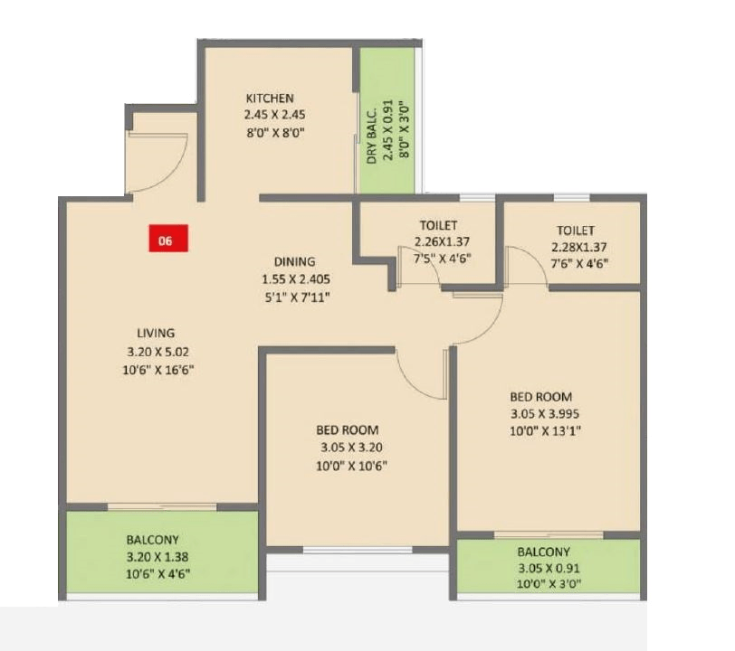 Unit plan - 760 sq.ft.