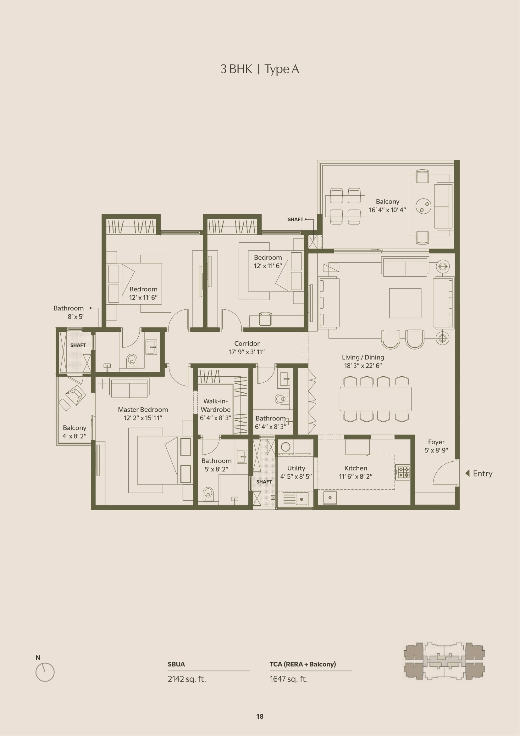 Assetz Tree & Tandem Unit plan - 1426 sq.ft.
