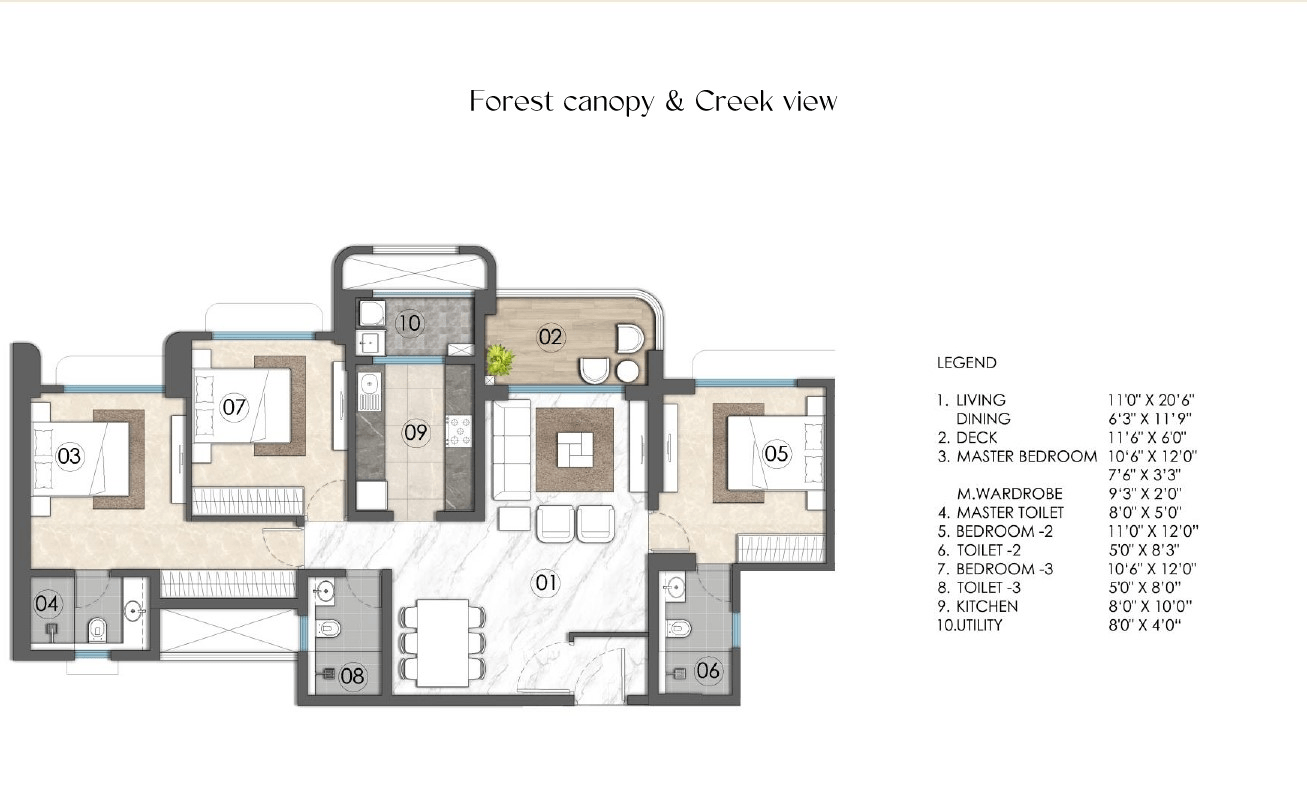 Unit plan - 1120 sq.ft.