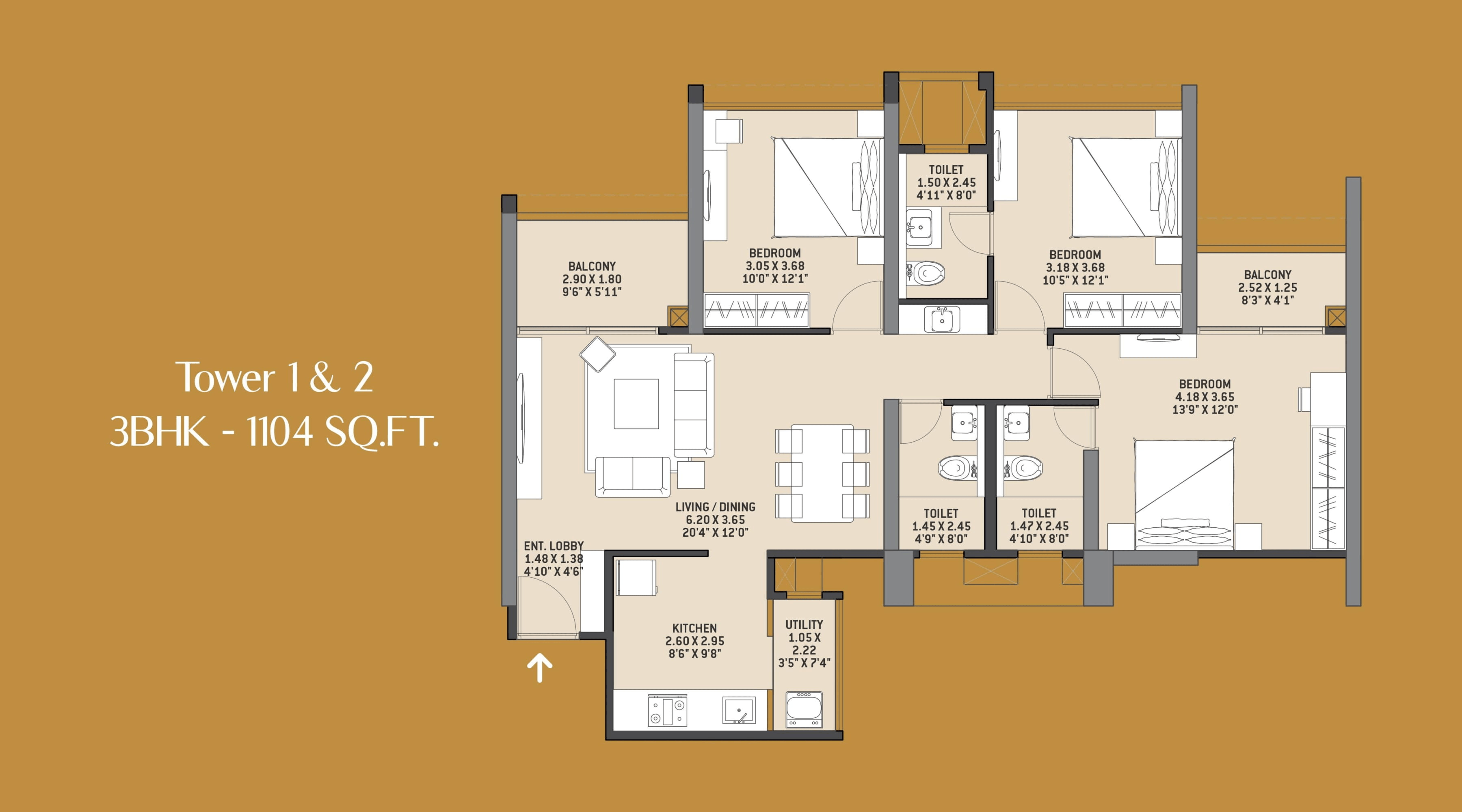 VTP Altamira Unit plan - 1104 sq.ft.