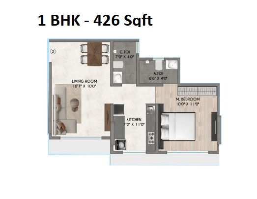 Unit plan - 426 sq.ft.