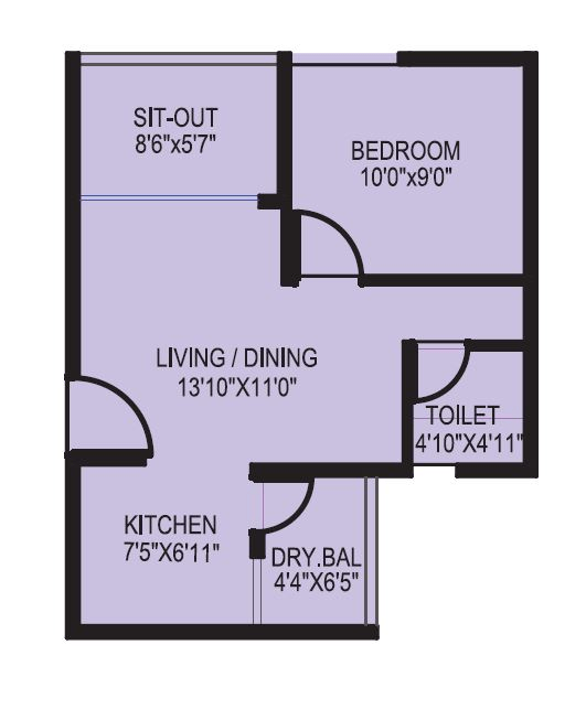 Unit plan - 395 sq.ft.