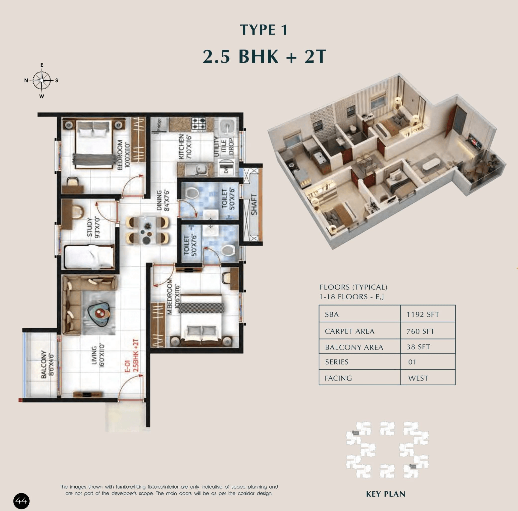 Unit plan - 760 sq.ft.