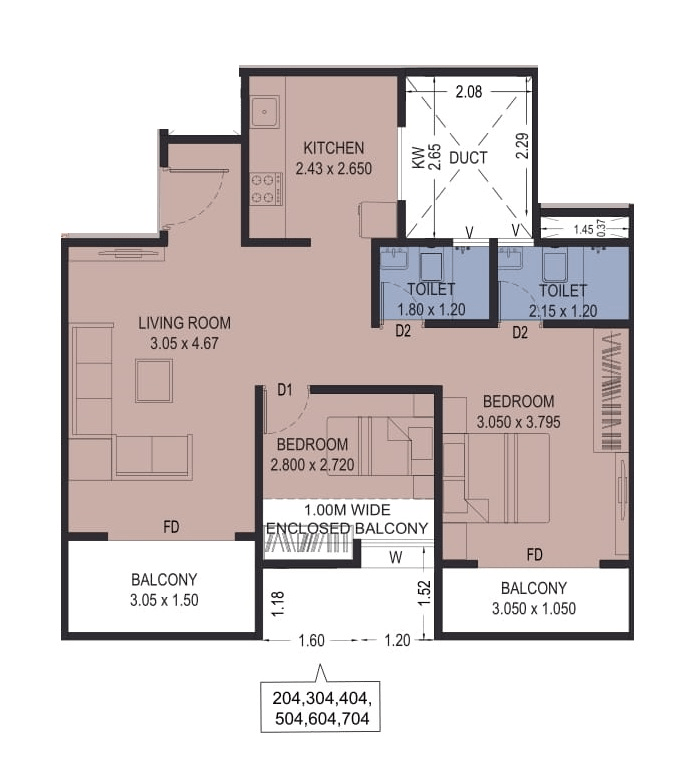 Unit plan - 670 sq.ft.
