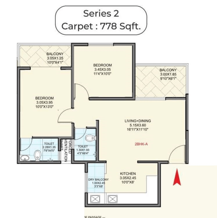 Koral Aeternaa Unit plan - 778 sq.ft.