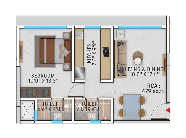 Unit plan - 479 sq.ft.