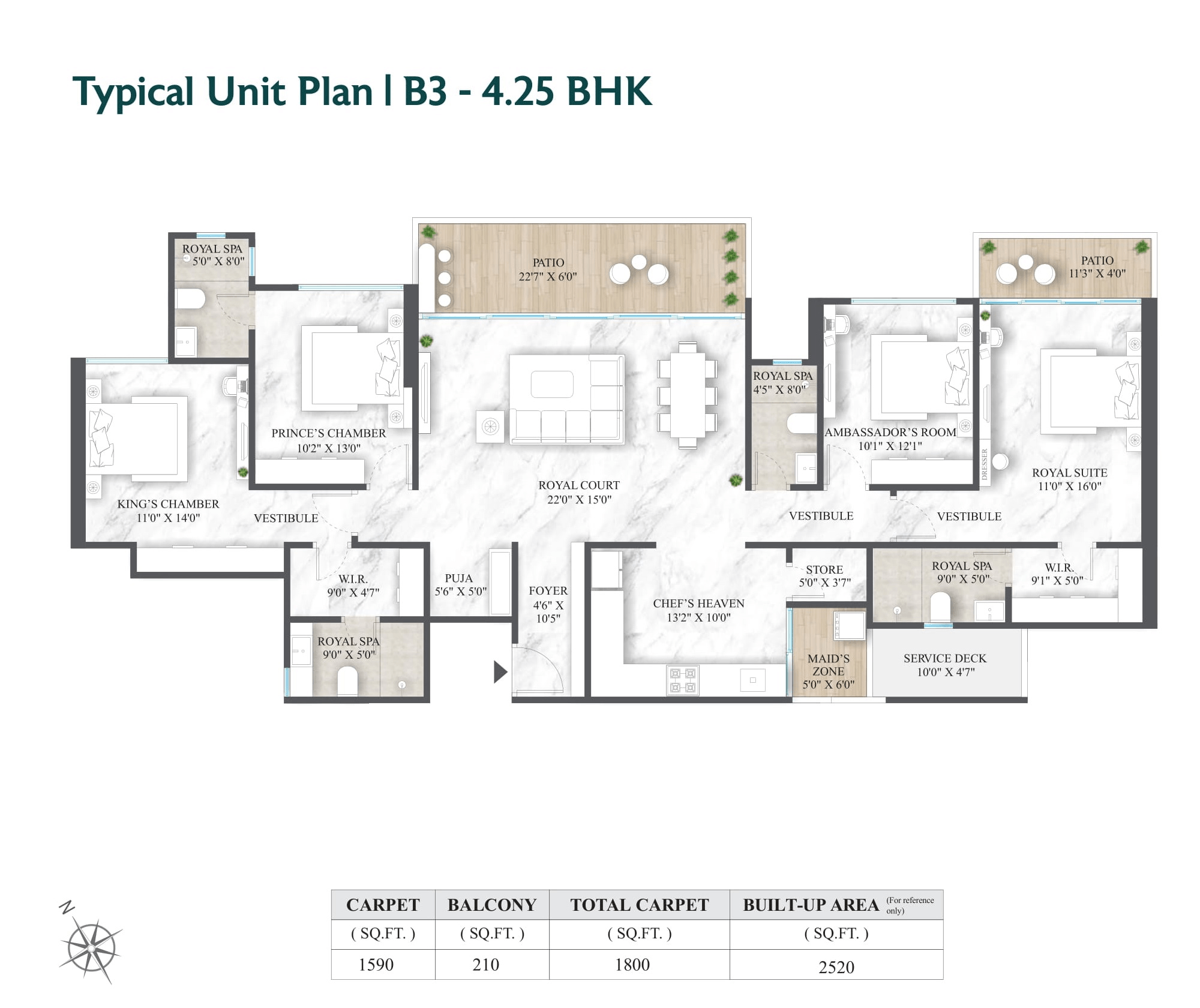 Unit plan - 1800 sq.ft.