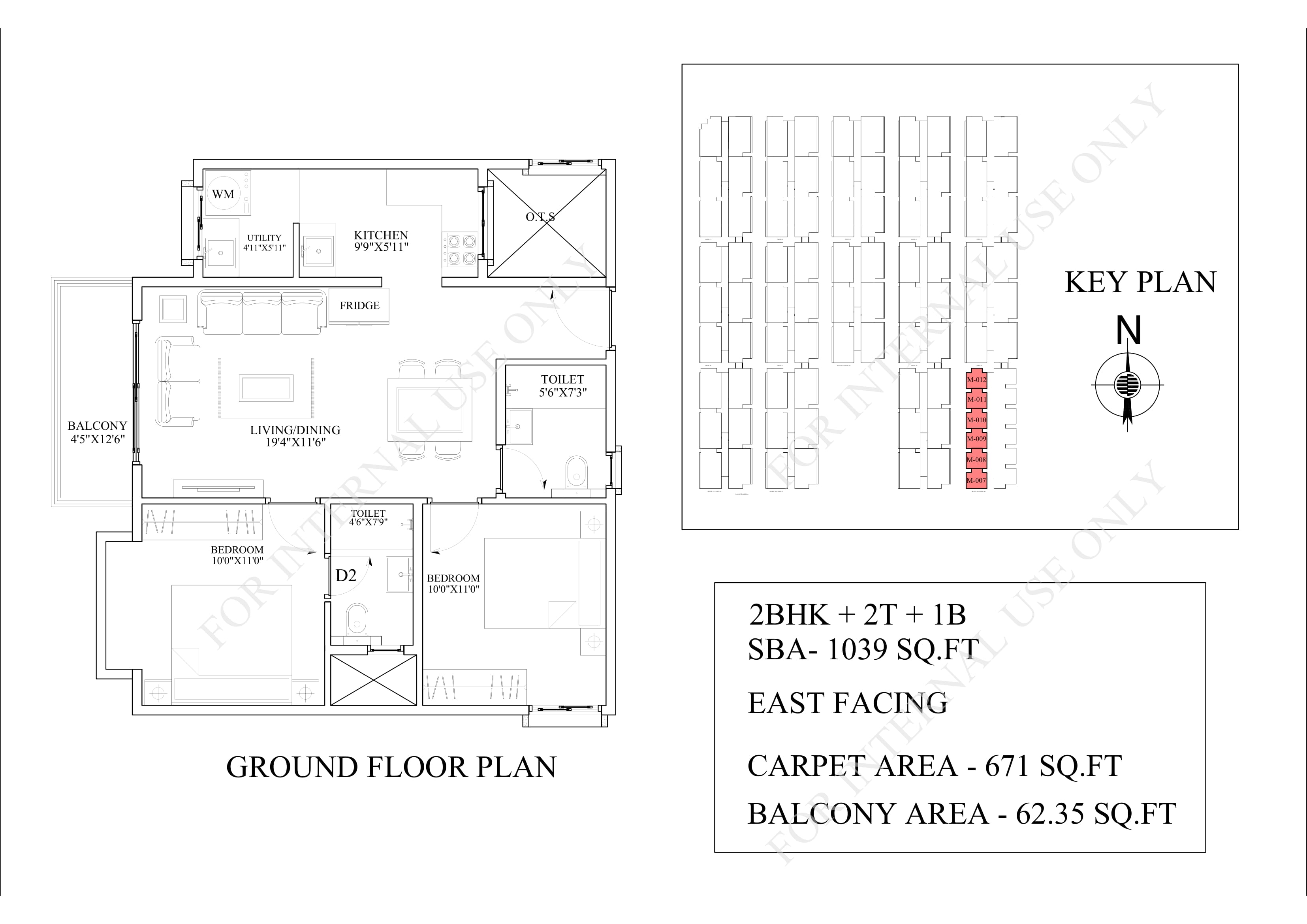 Unit plan - 748 sq.ft.