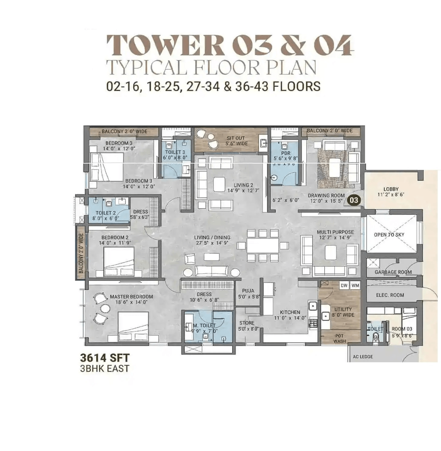 My Home Nishada Unit plan - 2529 sq.ft.
