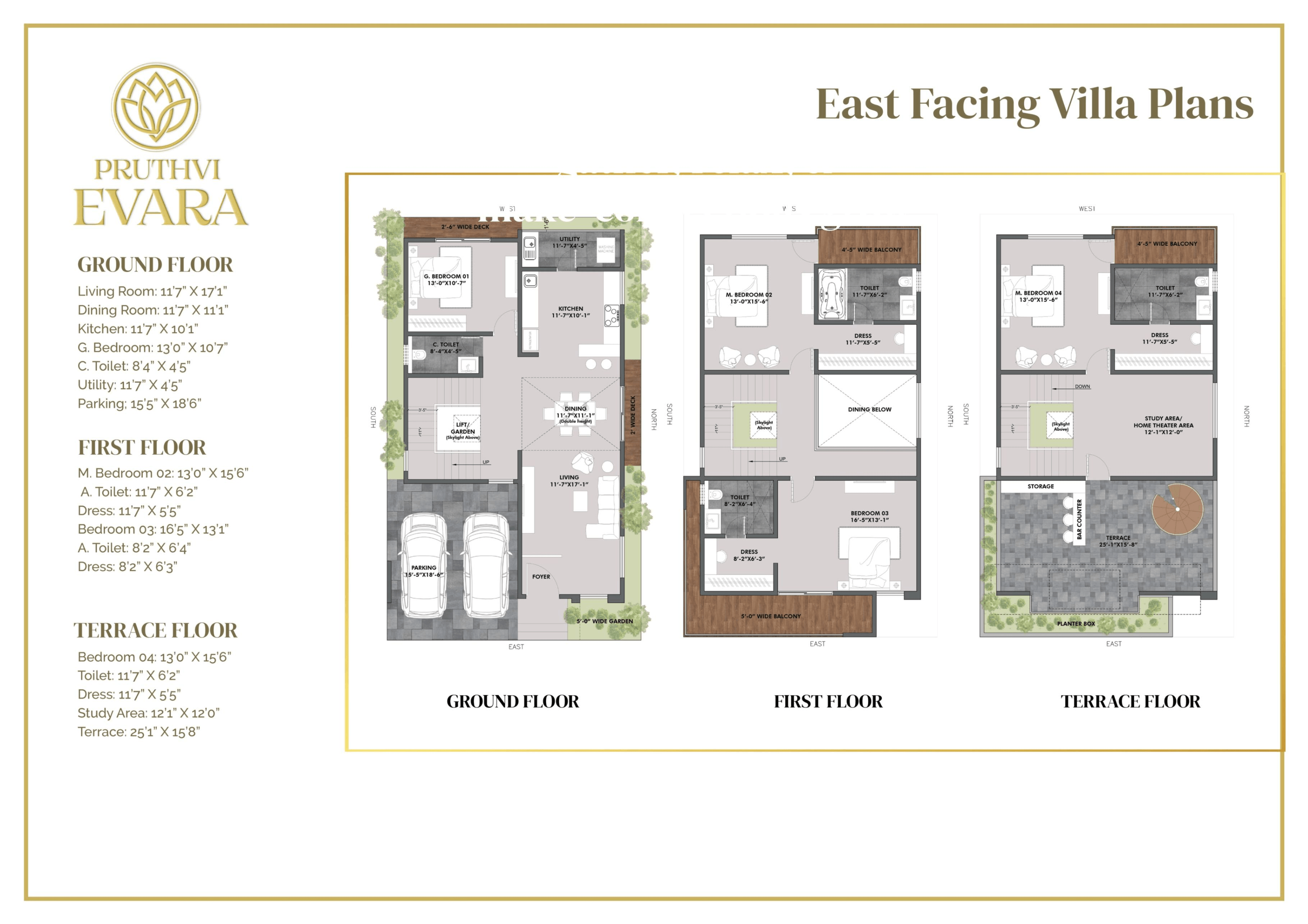 Pruthvi Evara Unit plan - 2002 sq.ft.