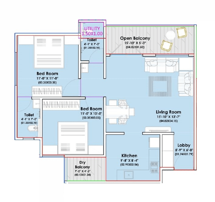 Unicorn Nisarg Belrose Unit plan - 793 sq.ft.
