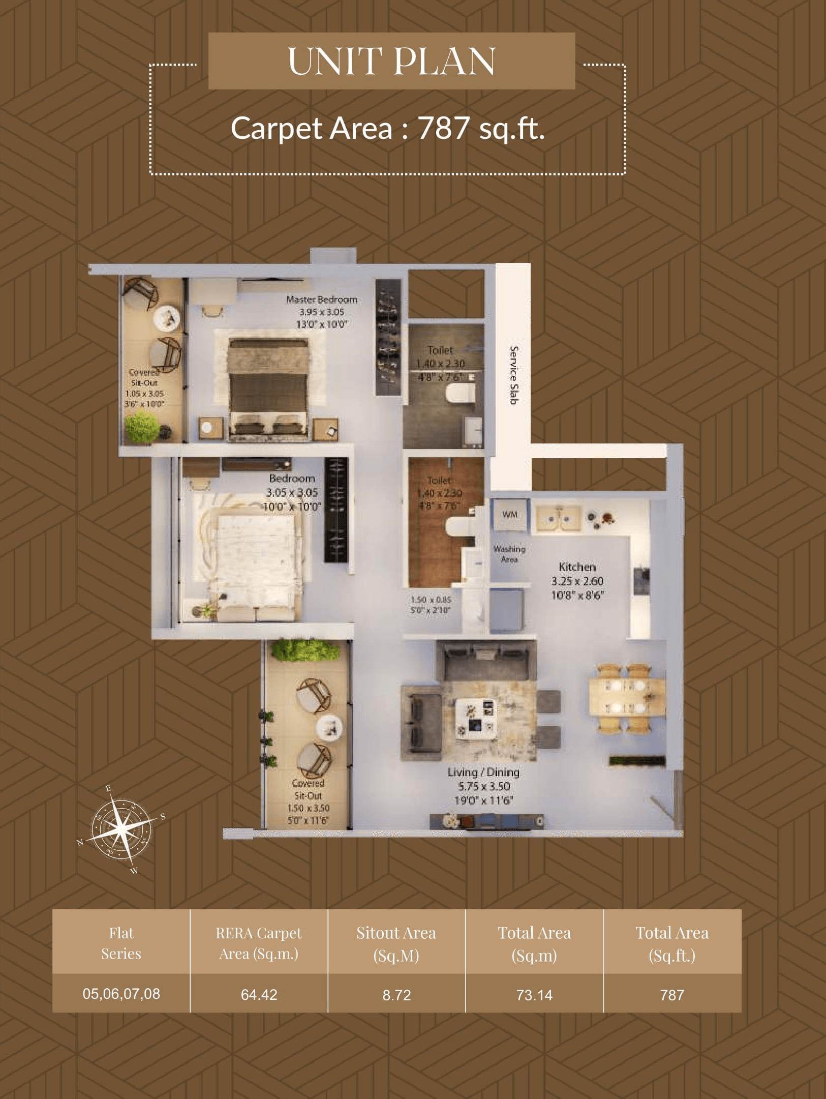 Unit plan - 787 sq.ft.