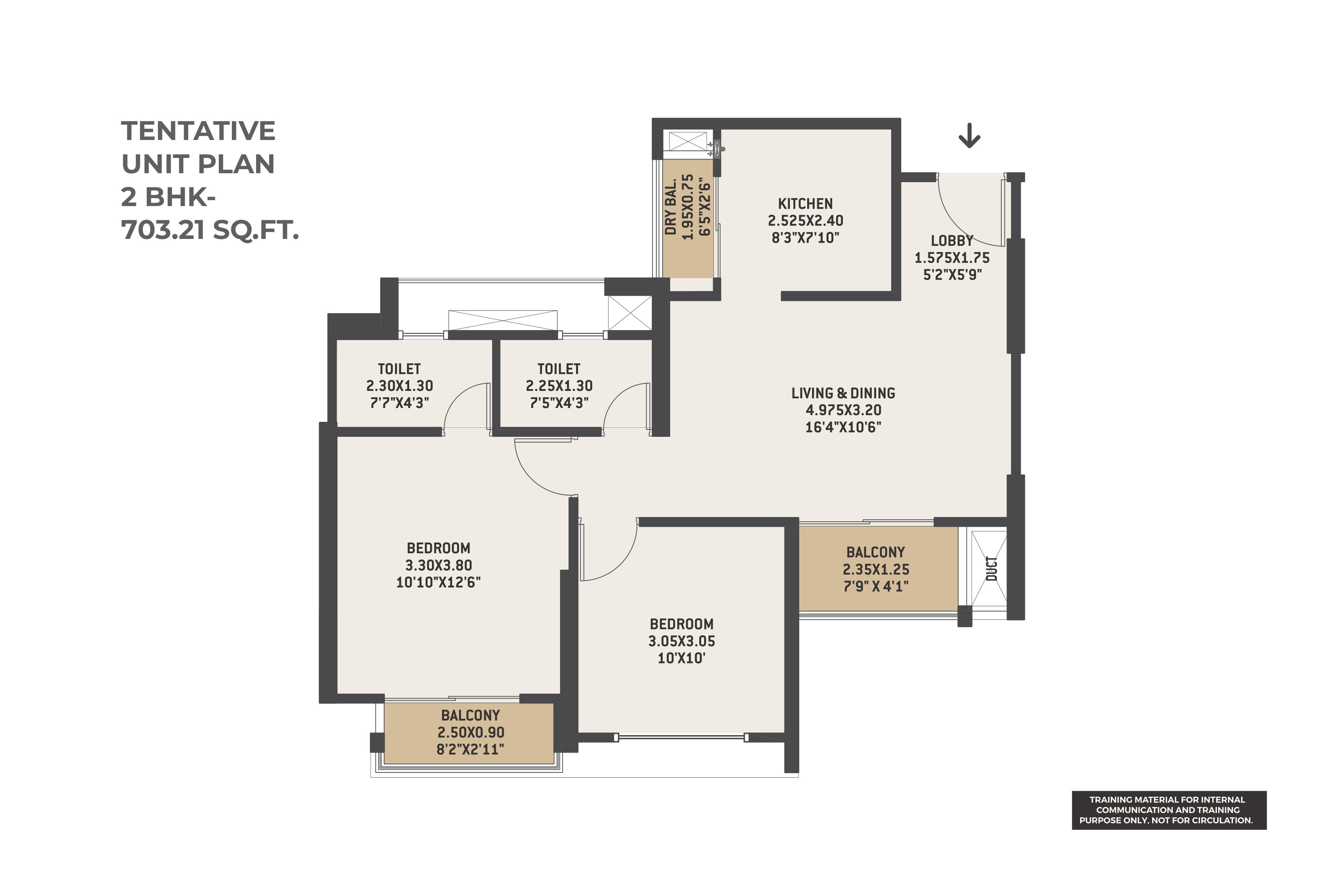 VTP Verve Unit plan - 703 sq.ft.
