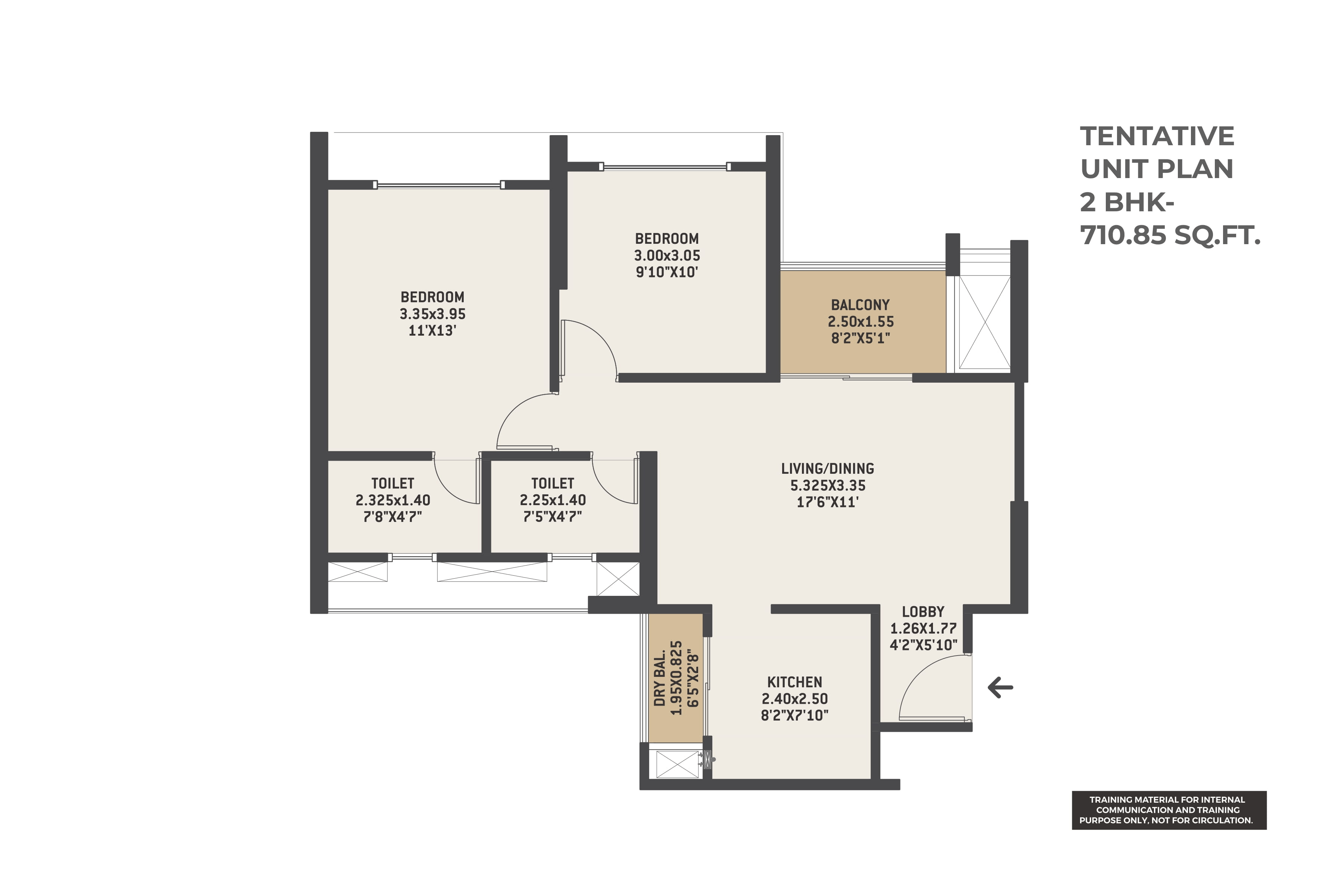 VTP Verve Unit plan - 711 sq.ft.