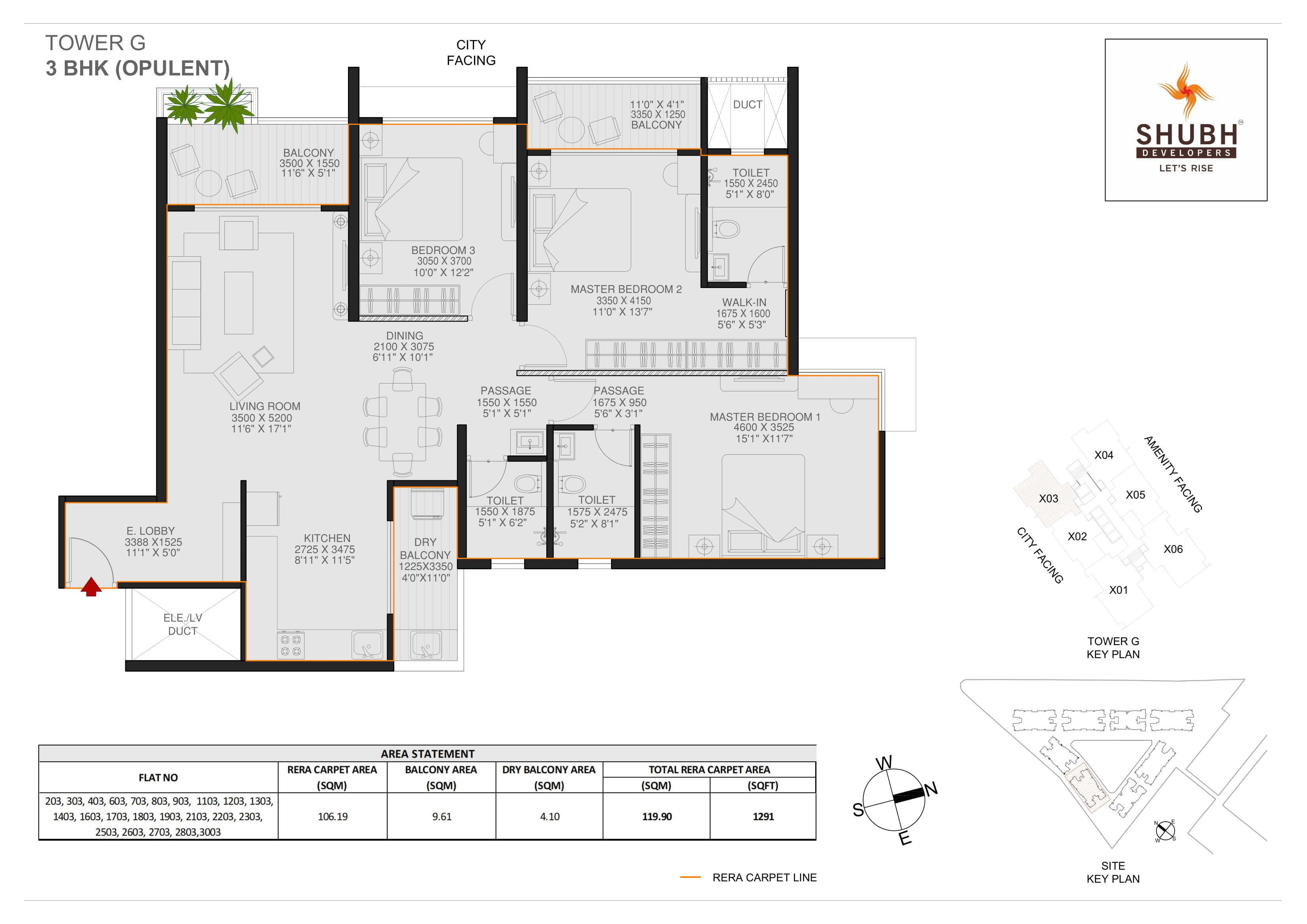 Shubh Veda Unit plan - 1291 sq.ft.