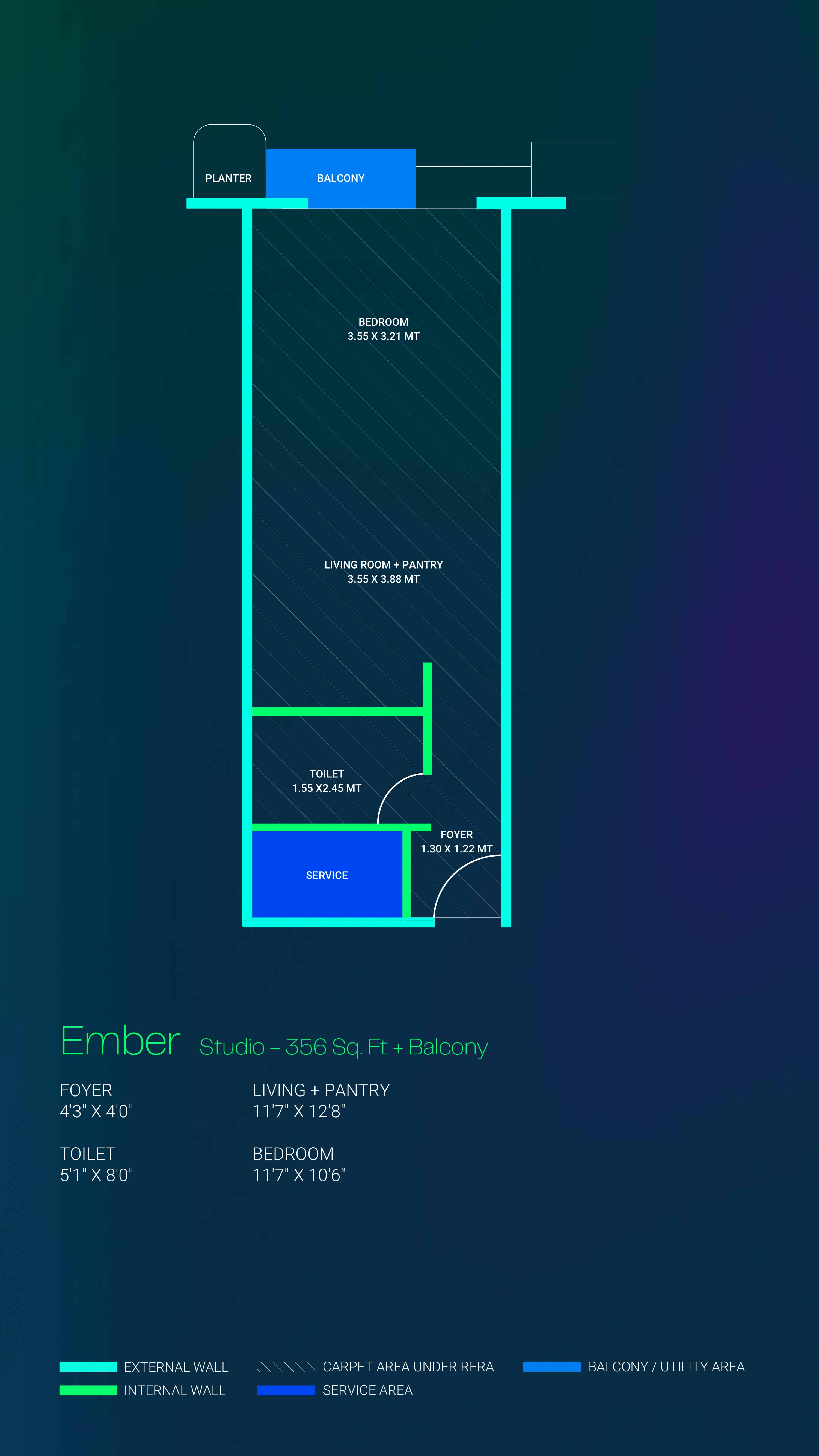 Unit plan - 356 sq.ft.