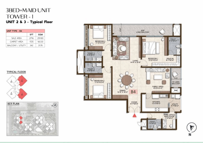 Prestige Pine Forest Unit plan - 1725 sq.ft.