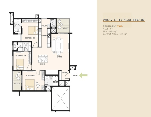 Unit plan - 1393 sq.ft.