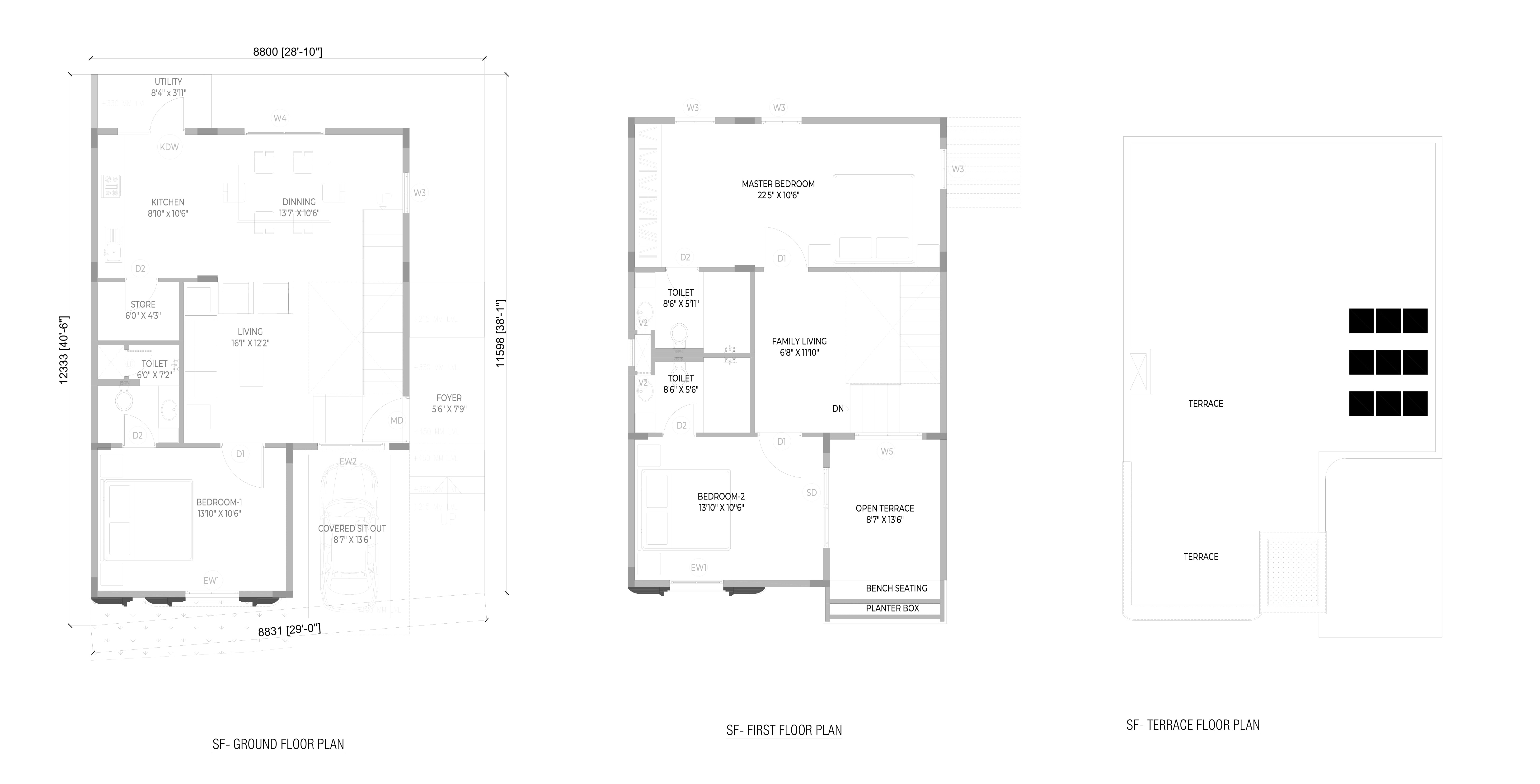 JRC Sanzio Unit plan - 1405 sq.ft.
