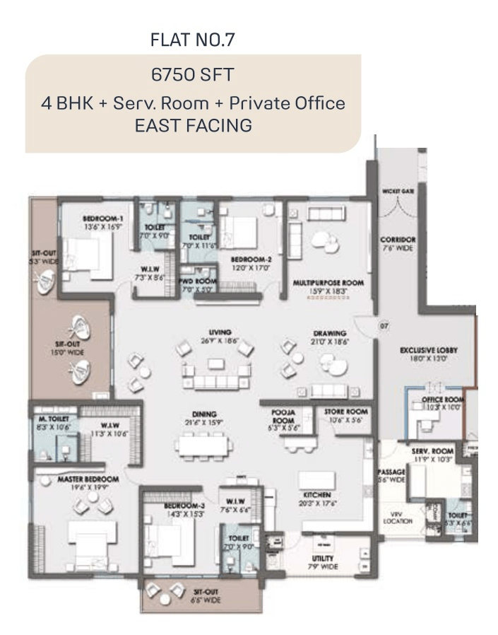 Vamsiram Newmark Unit plan - 5064 sq.ft.