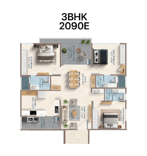 ASBL Broadway Unit plan - 1463 sq.ft.