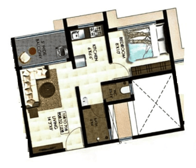 Thanekar Civic Unit plan - 420 sq.ft.