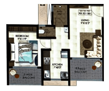 Thanekar Civic Unit plan - 448 sq.ft.