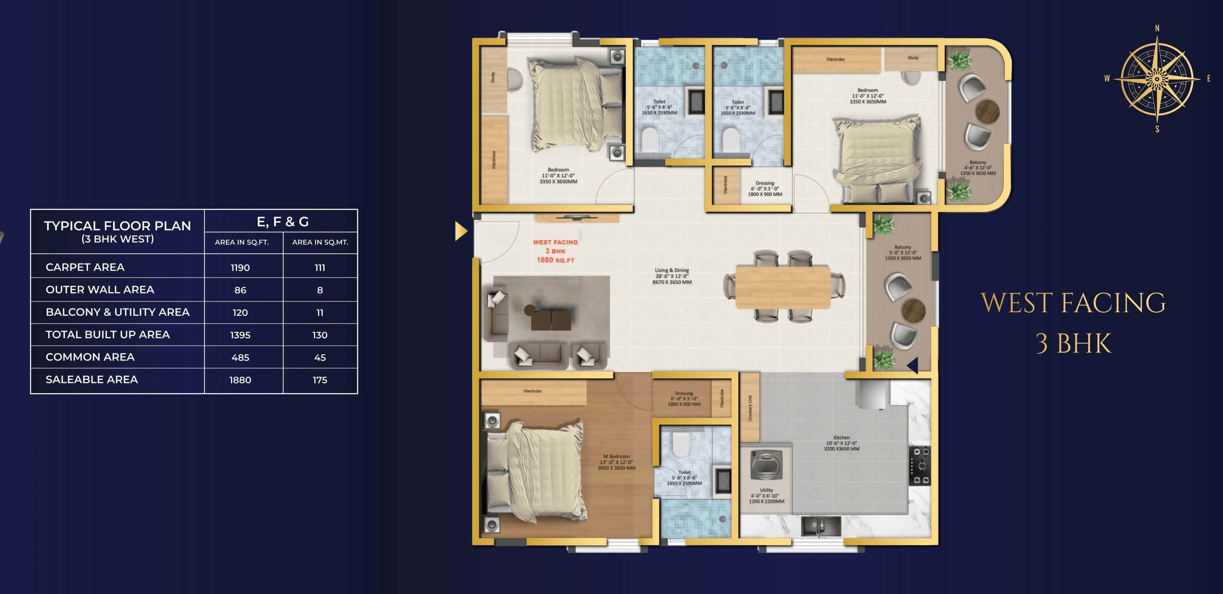 TRU Aquapolis Unit plan - 1190 sq.ft.