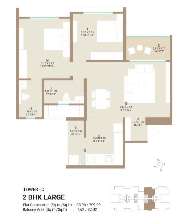Unit plan - 796 sq.ft.