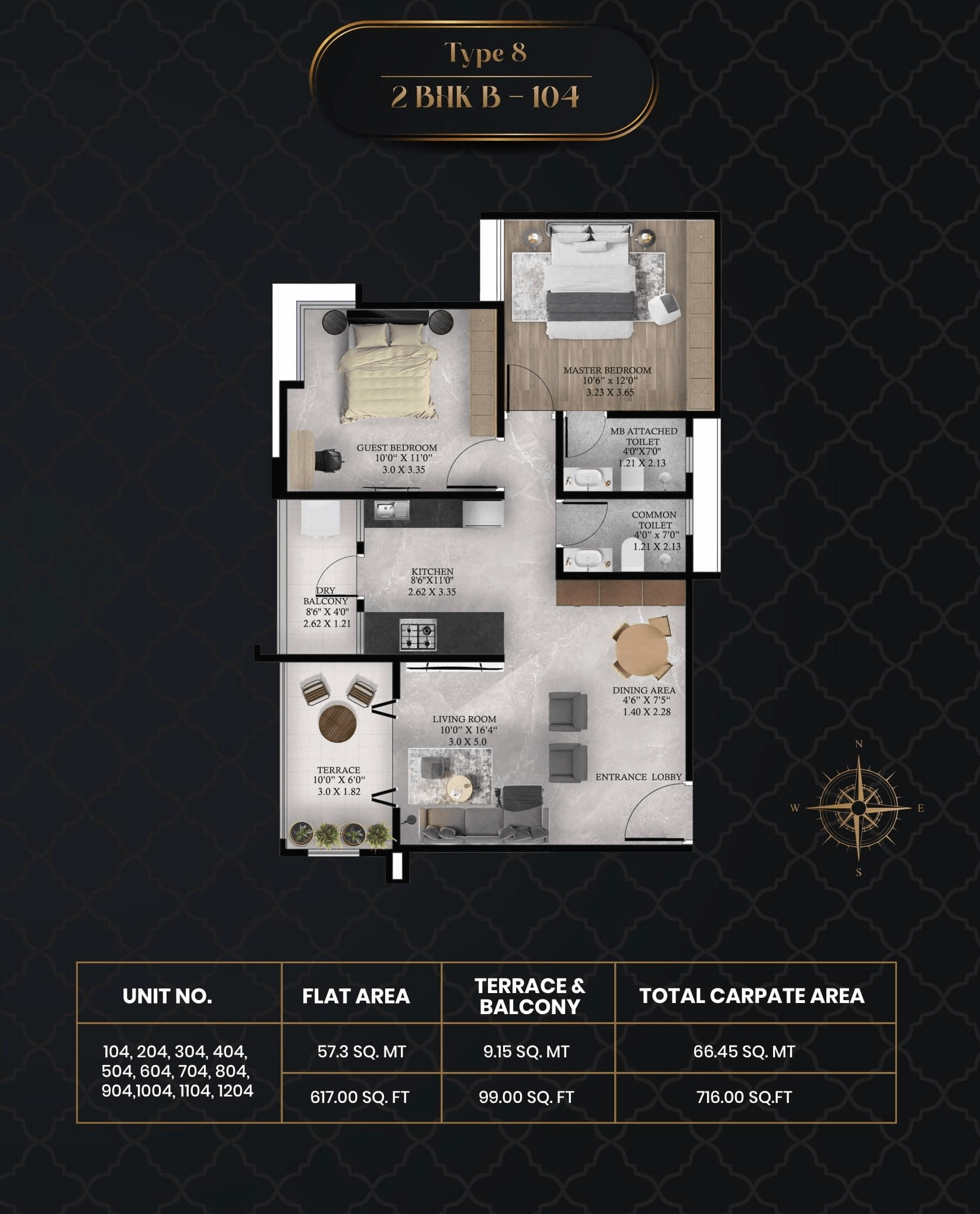 Unit plan - 716 sq.ft.