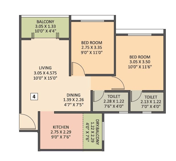 Unit plan - 660 sq.ft.