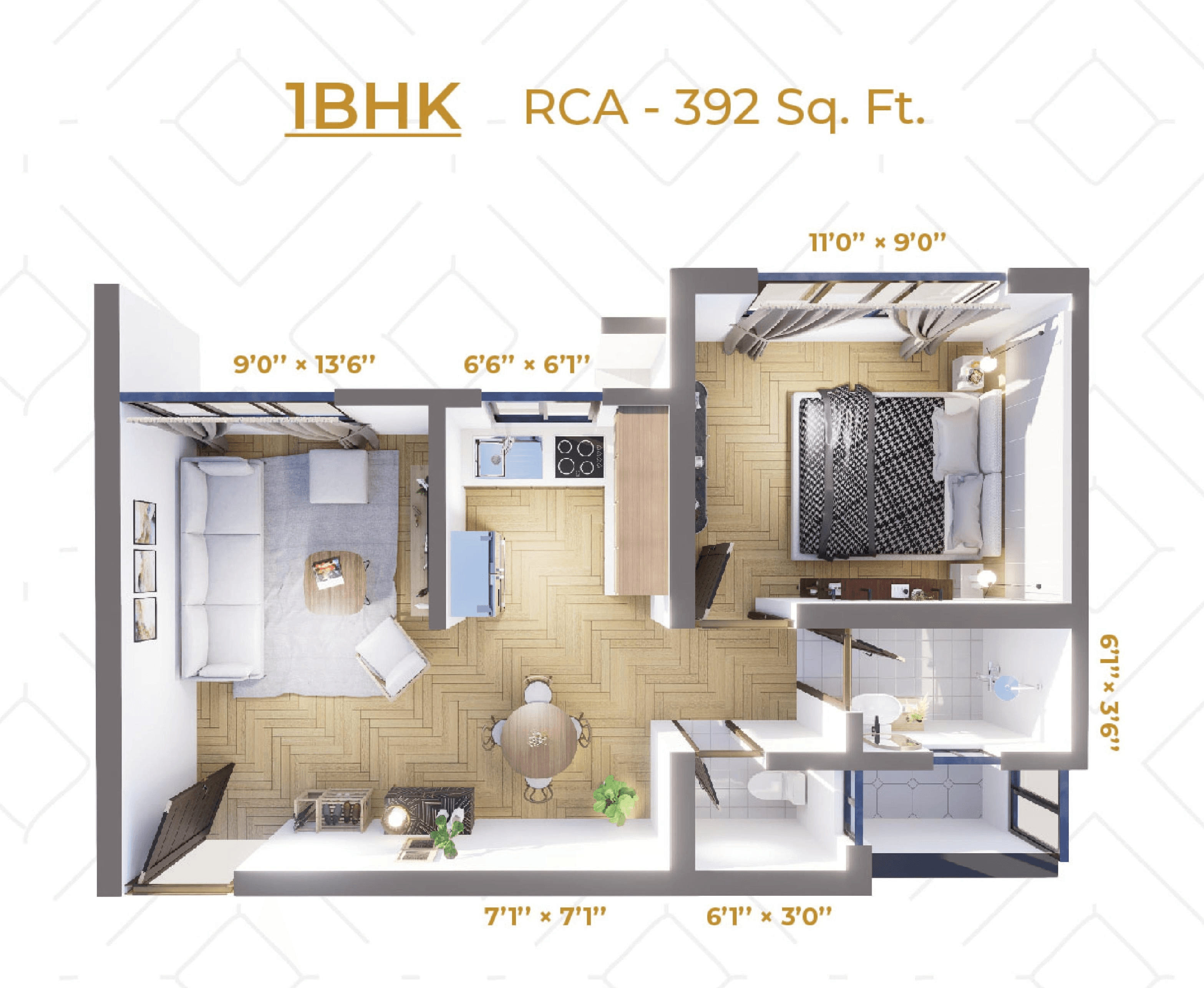 Mauli Pride Unit plan - 392 sq.ft.