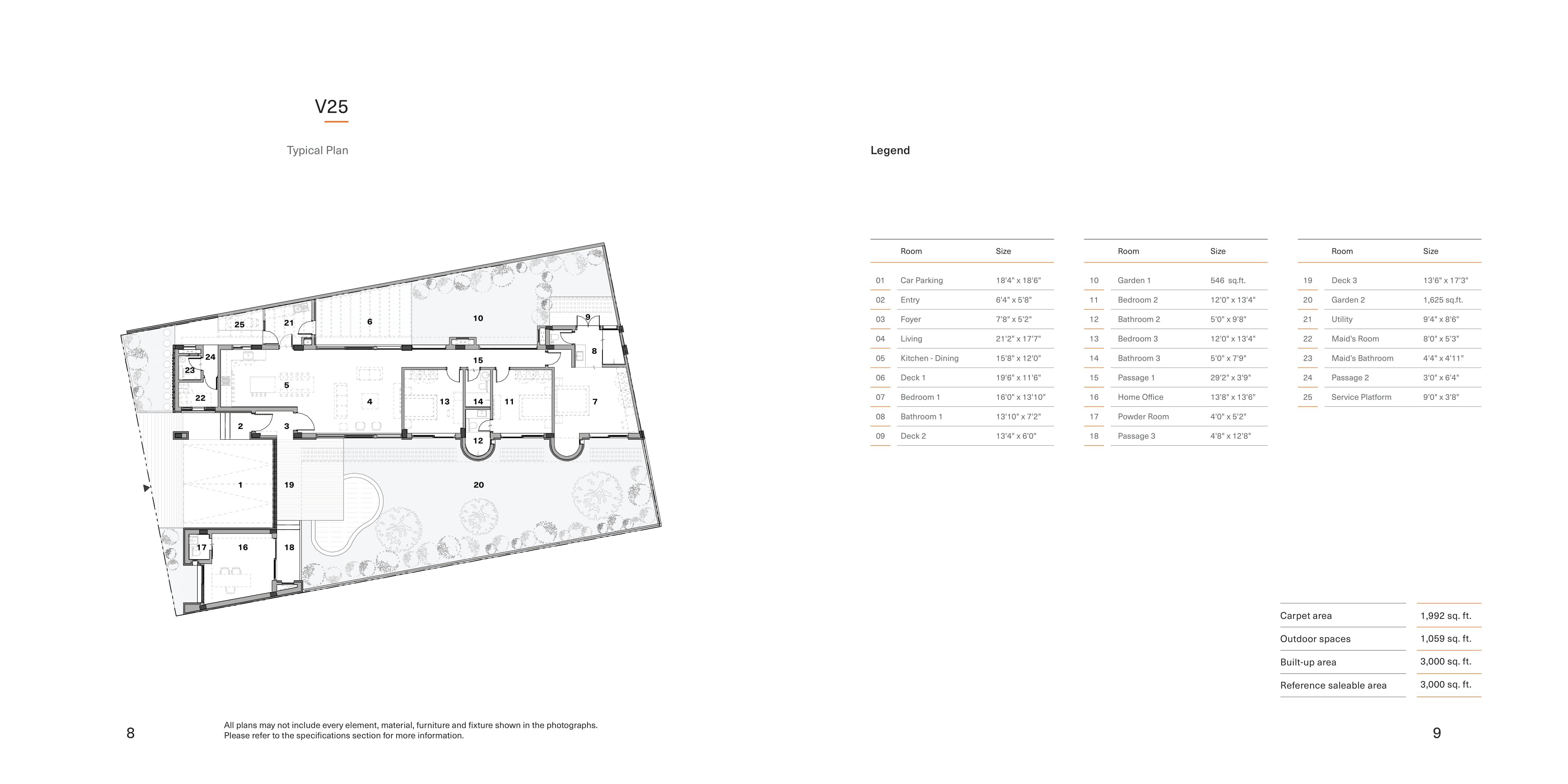Unit plan - 1992 sq.ft.