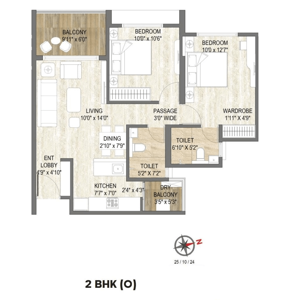 Unit plan - 716 sq.ft.