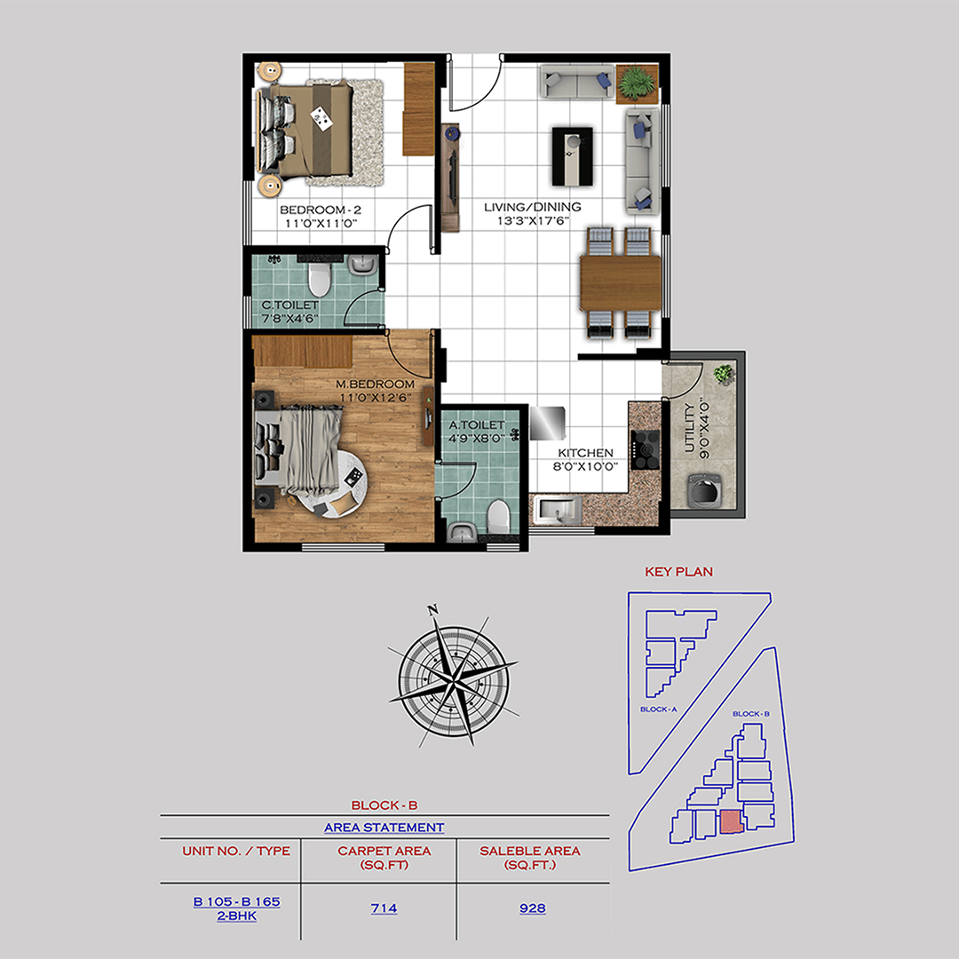 Unit plan - 683 sq.ft.