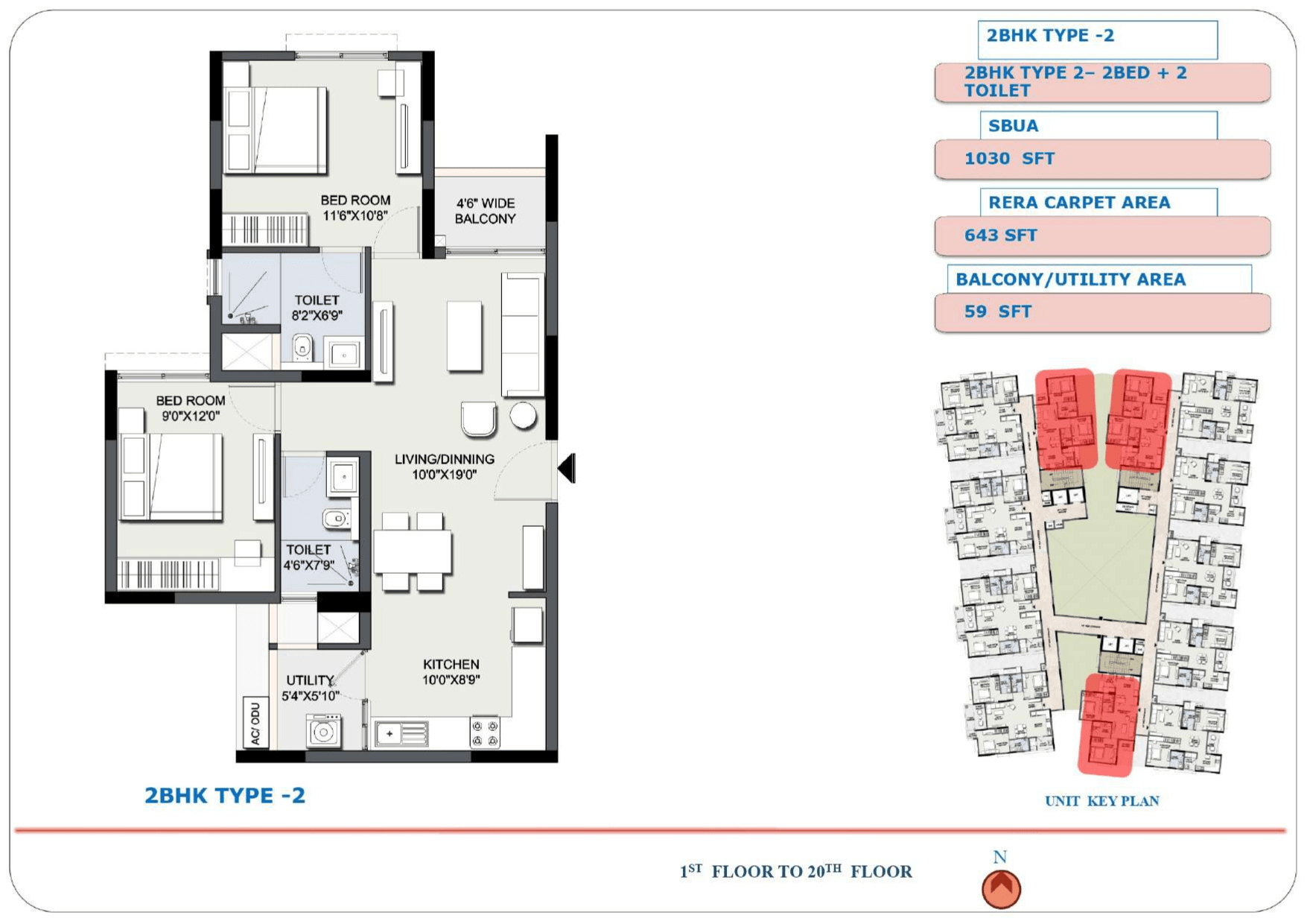 Unit plan - 721 sq.ft.