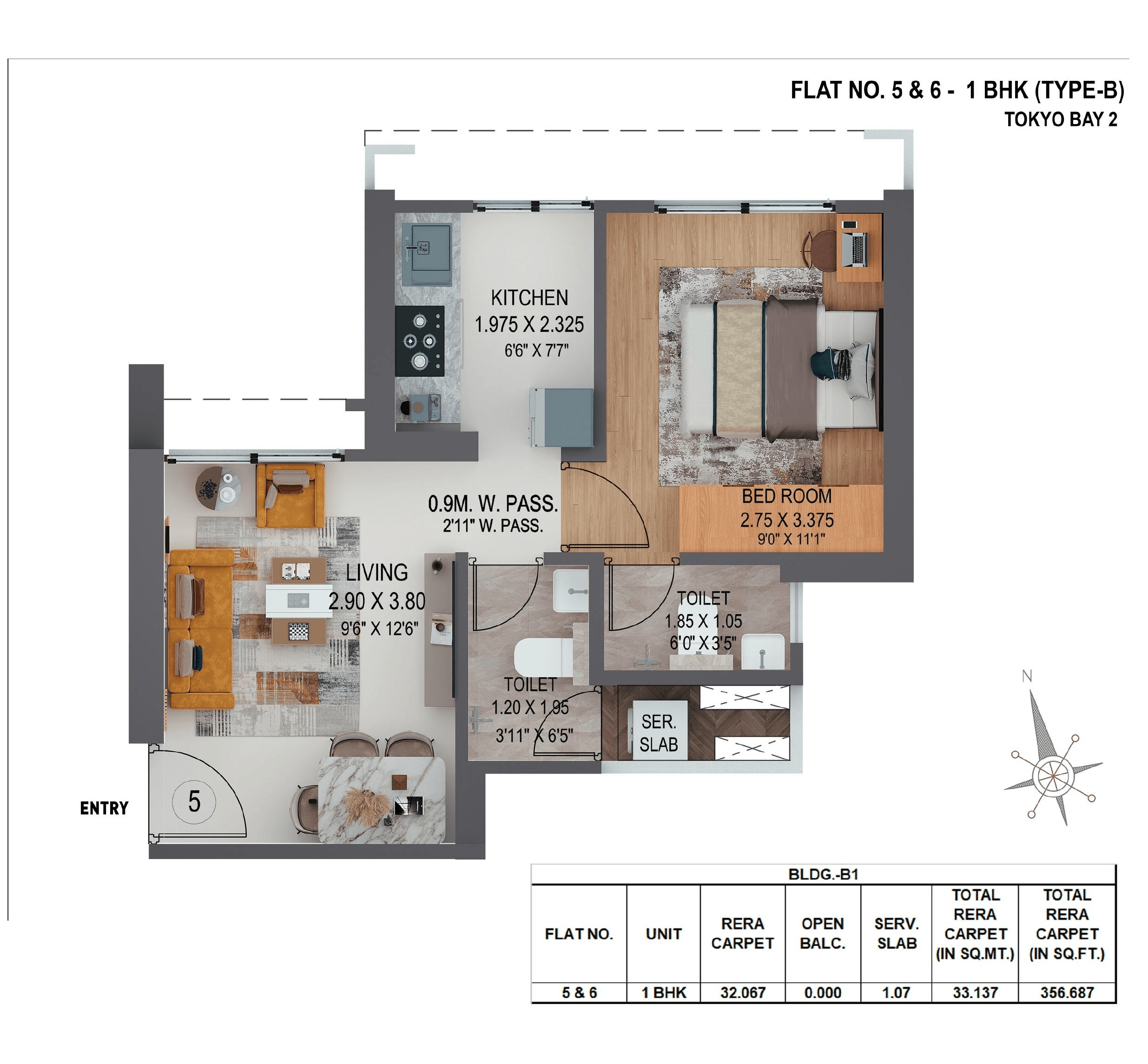 Unit plan - 356 sq.ft.