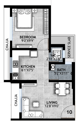 Unit plan - 322 sq.ft.