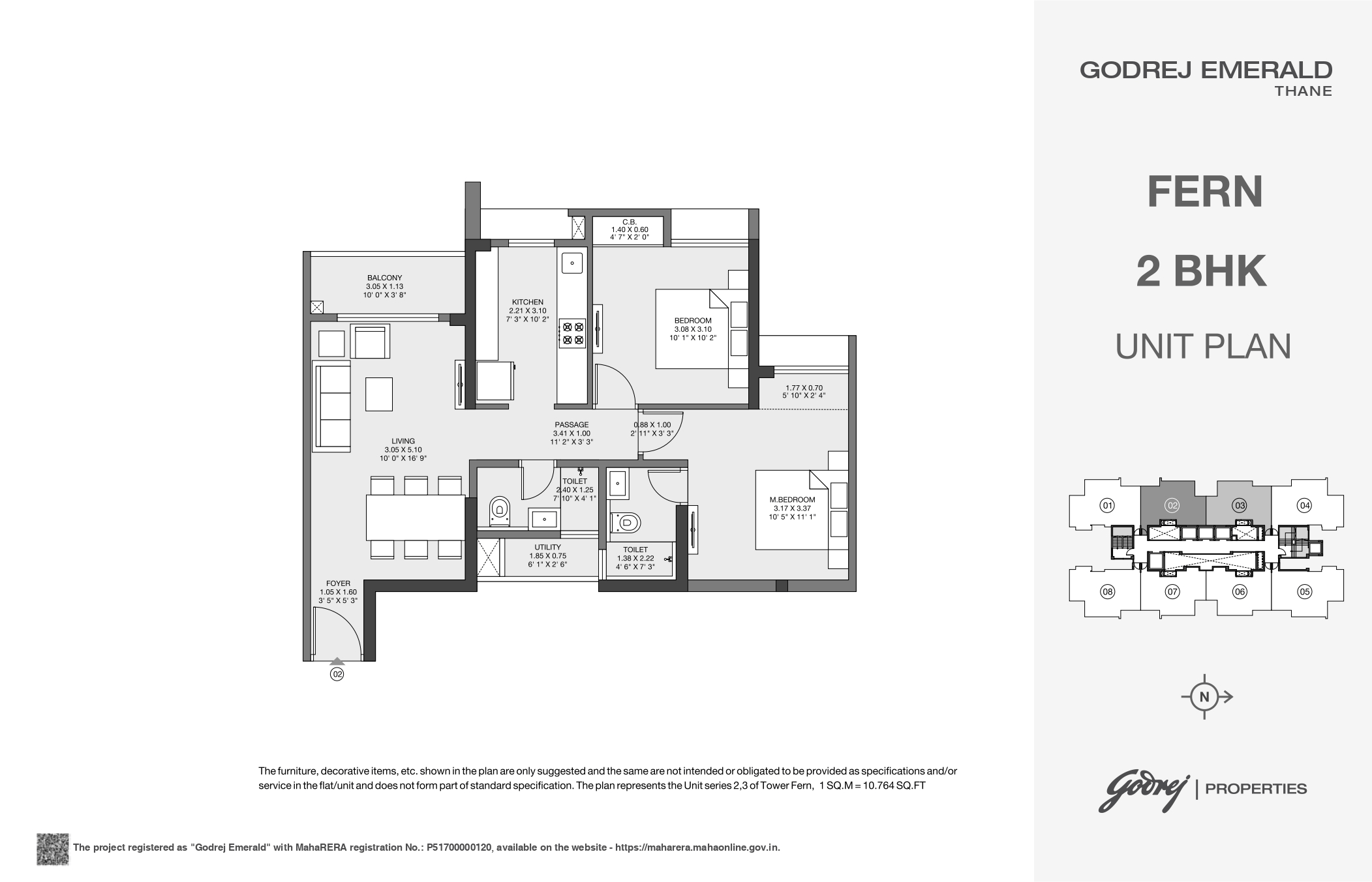 Unit plan - 708 sq.ft.