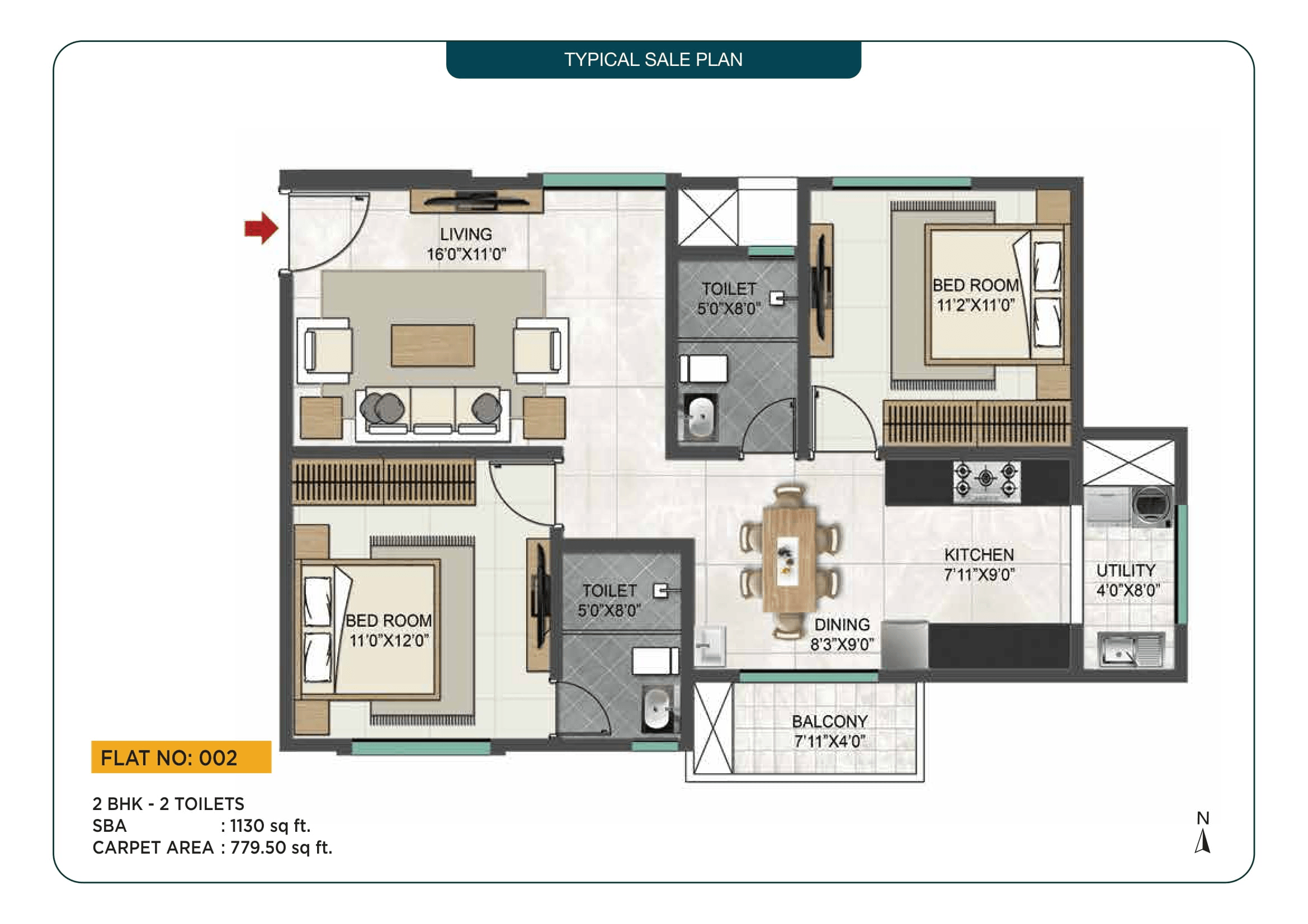 Unit plan - 779 sq.ft.