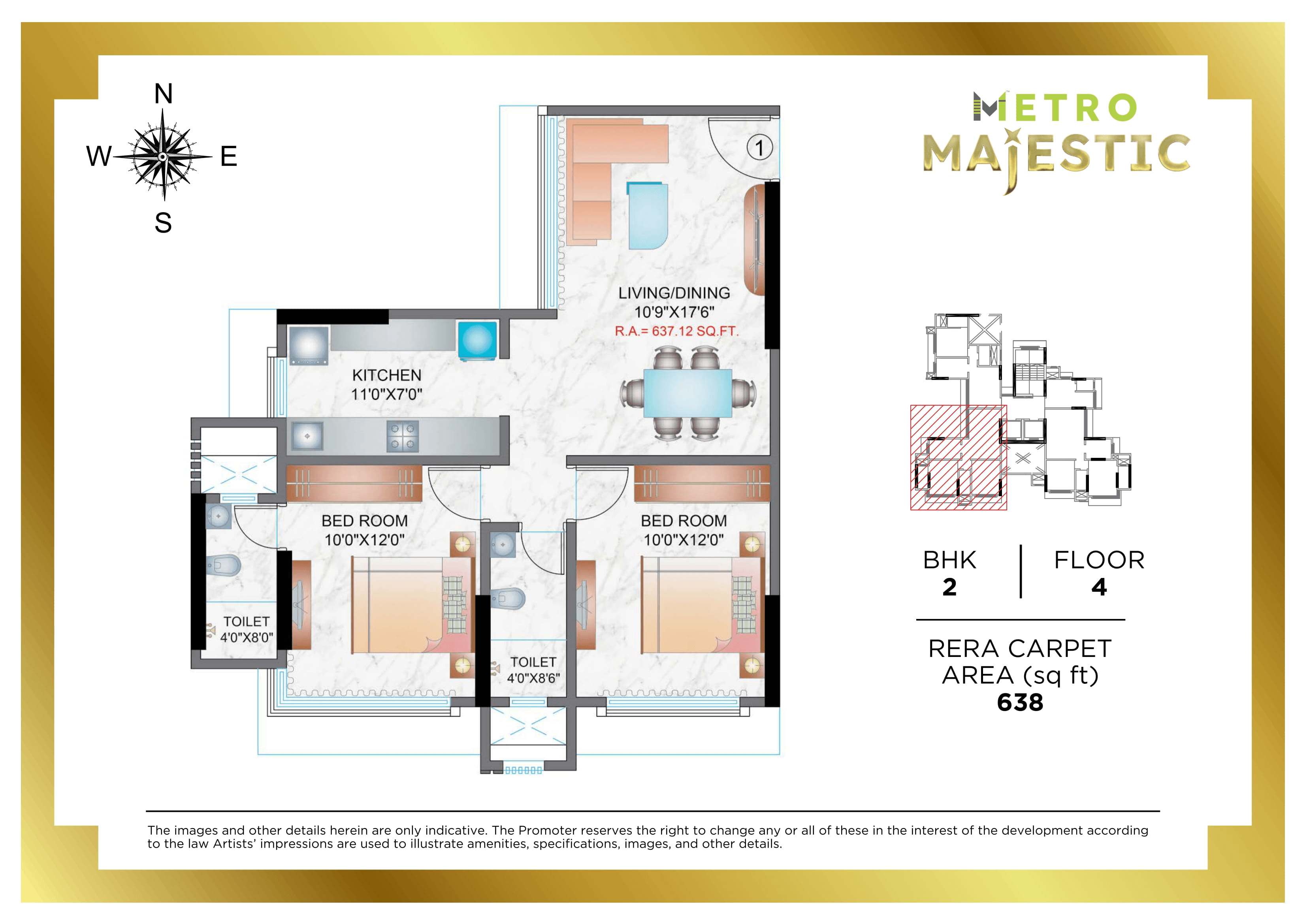 Unit plan - 638 sq.ft.