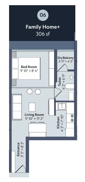 Marathon Nexworld Unit plan - 306 sq.ft.