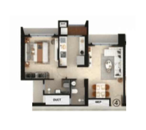 Unit plan - 458 sq.ft.