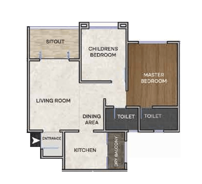 Dagade Patil Survi Heritage Unit plan - 694 sq.ft.