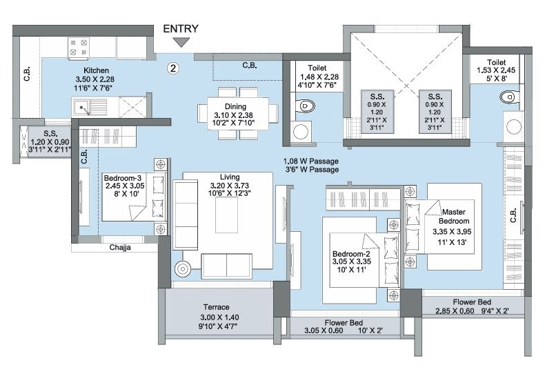 Unit plan - 700 sq.ft.