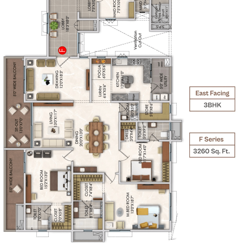 Unit plan - 2282 sq.ft.